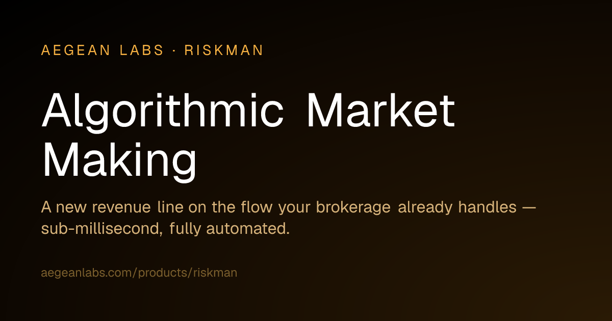 Riskman — Algorithmic Market Making for Multi-Asset Brokers | AegeanLabs